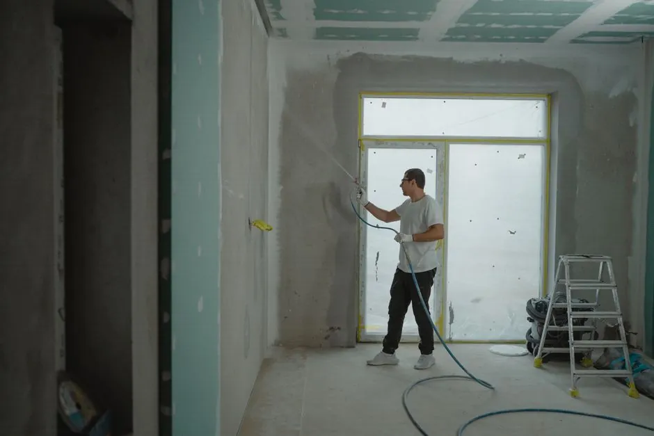 Nettoyage de fin de chantier dans des locaux professionnels